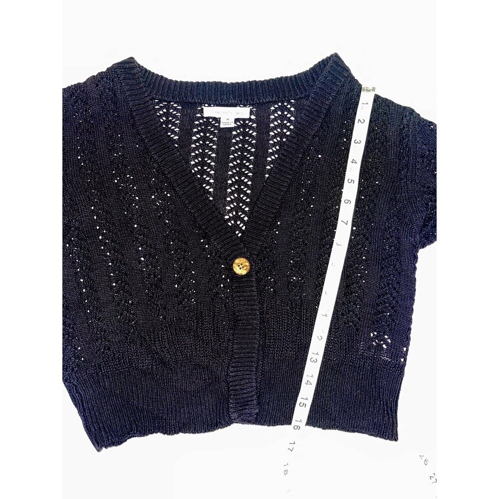 John Paul Richard Black Short Sleeve Knit Sweater